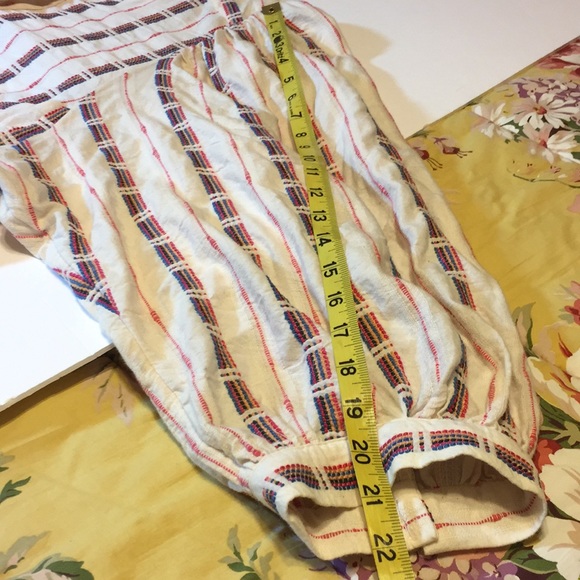 Pilcro Anthropologie Cotton Boho Embroidered Bella Femme Puff Sleeve Top XL - Picture 14 of 16